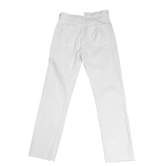 AGOLDE Criss Cross High Rise Straight Leg White Jeans Half Back Waistband Sz 28 - Picture 4 of 14